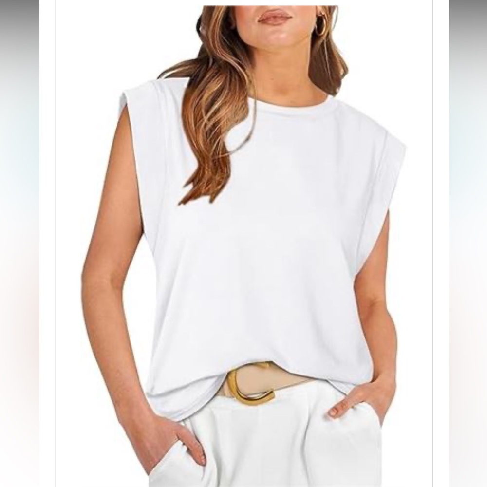 White Isermeo Cap sleeve Tank